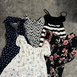 I’m Set of 5 Stylish Women's Dress Collection - Floral, Stripes, and Polka Dots